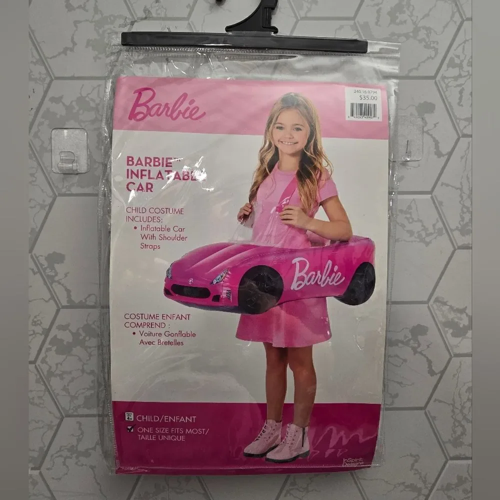 Nwt Barbie Pink Inflatable car with shoulder strap. One size 4+